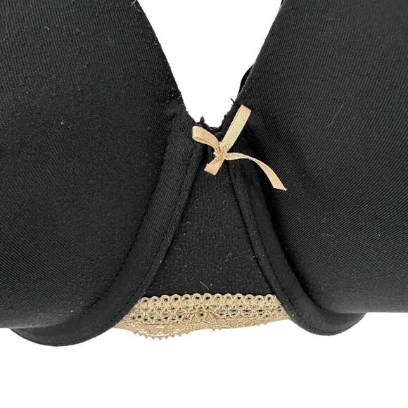 Cacique Bra 40F Lightly Lined Full Coverage Black Underwired Back Closure Bra - Picture 3 of 11